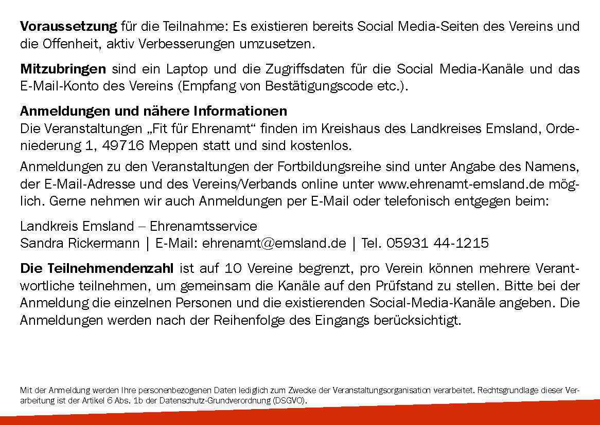 Fortbildungsreihe "Fit für Ehrenamt" Fortbildungsreihe "Fit für Ehrenamt"