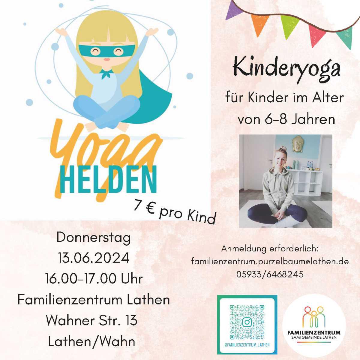 Einladung zum Kinderyoga im Familienzentrum Lathen