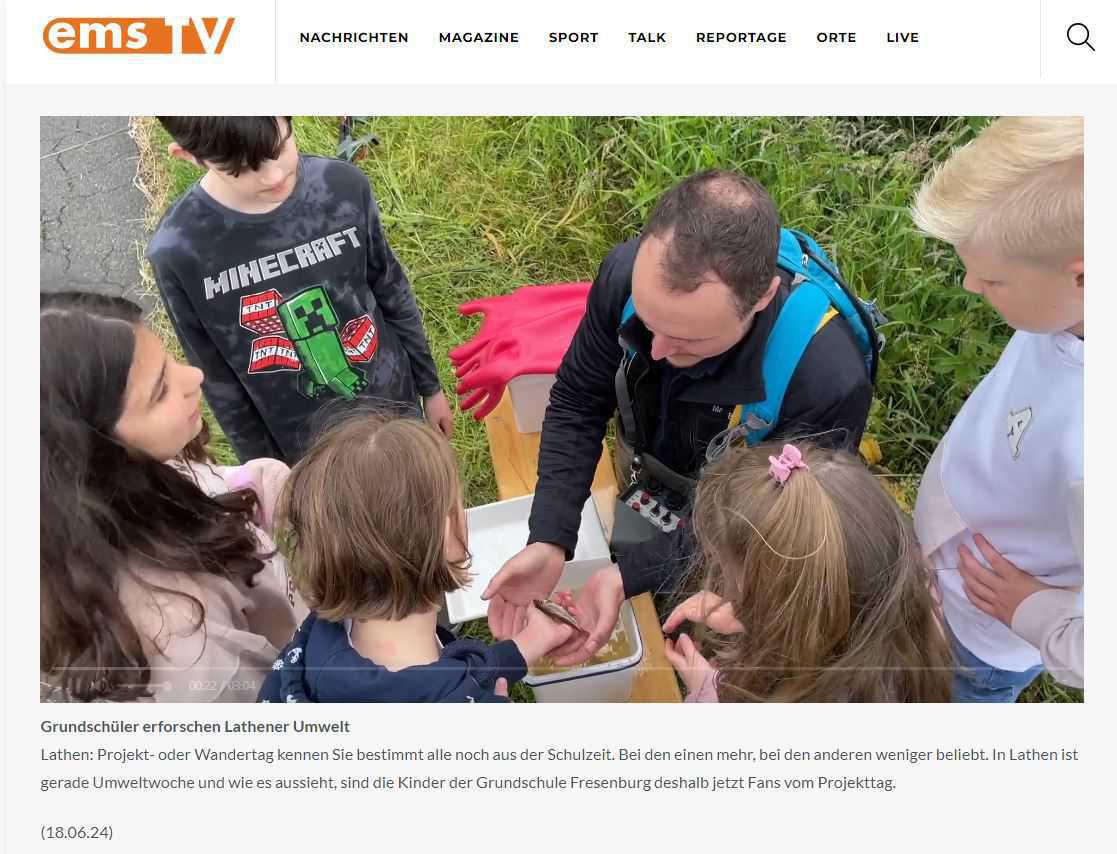 Grundschüler erforschen Lathener Umwelt - Beitrag emsTV Grundschüler erforschen Lathener Umwelt - Beitrag emsTV