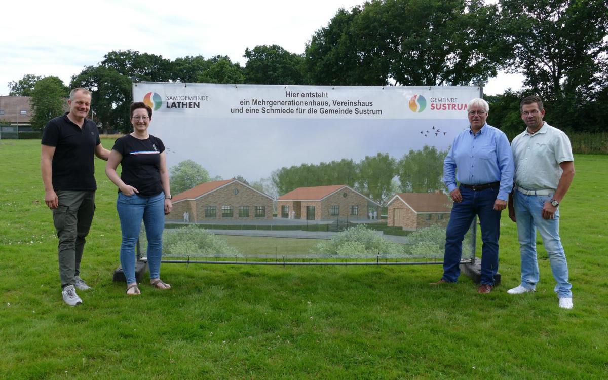 Baustart Neubau Mehrgenerationenhaus, Vereinshaus und Schmiede in Sustrum