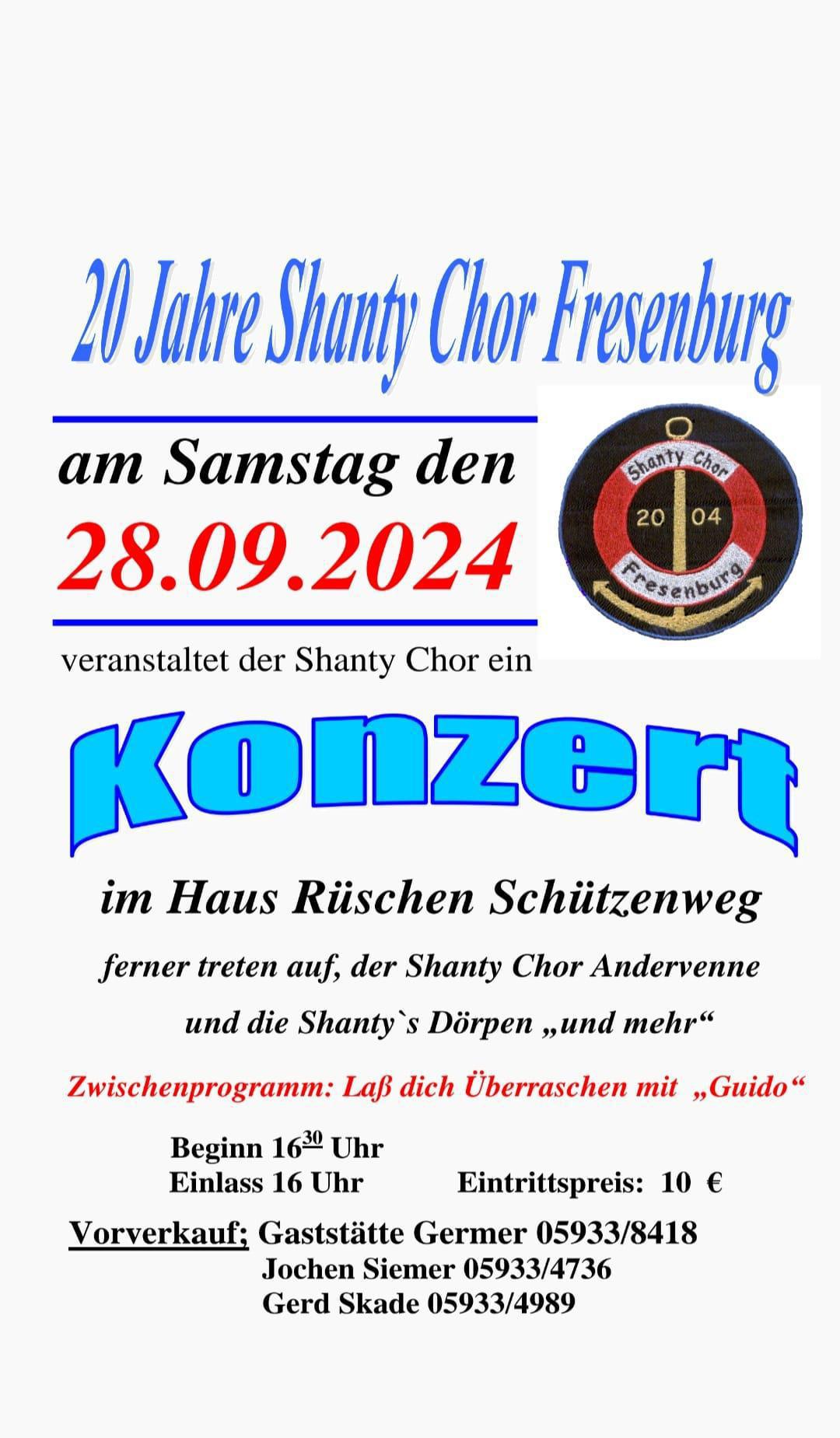 Shanty Chor Fresenburg feiert großes Jubiläum Shanty Chor Fresenburg feiert großes Jubiläum