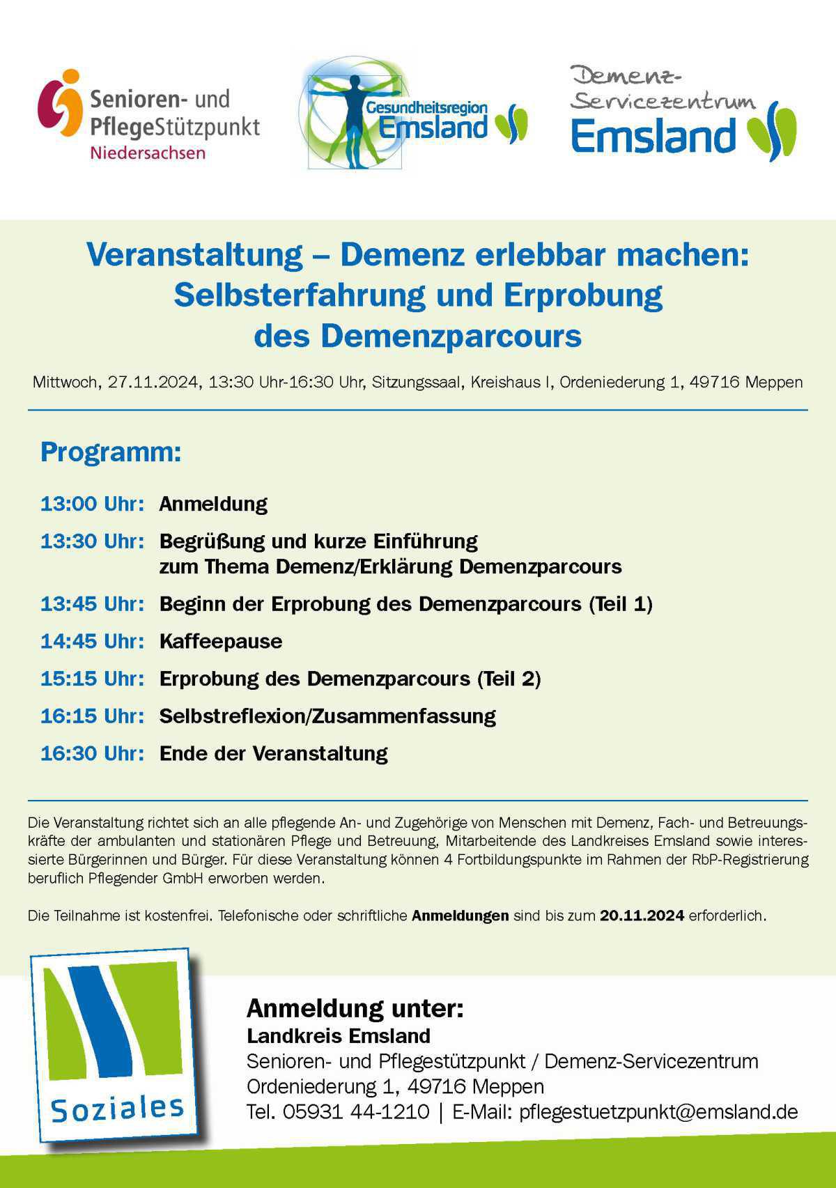 Veranstaltung – Demenz erlebbar machen Veranstaltung – Demenz erlebbar machen