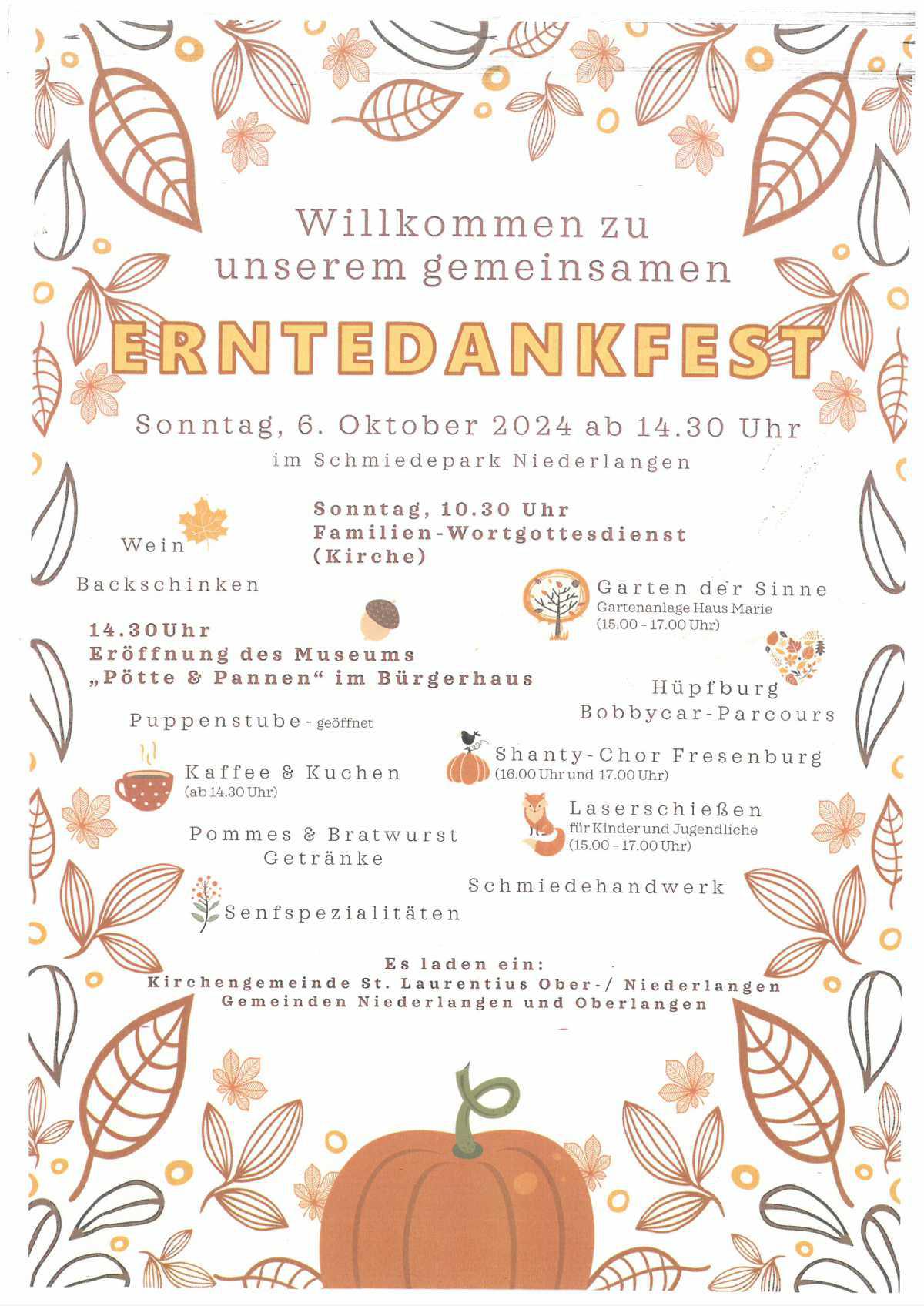 Erntedankfest im Schmiedepark Niederlangen