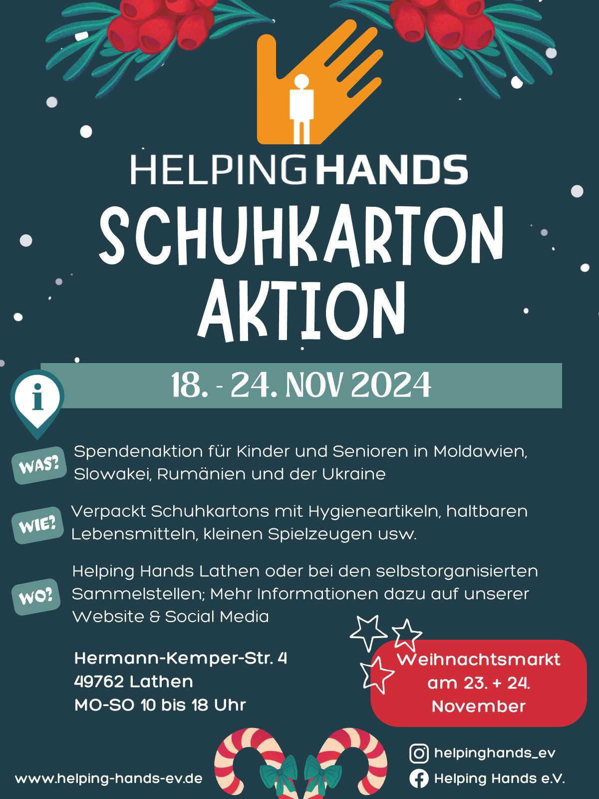 Weihnachtsmarkt auf dem Gelände von Helping Hands