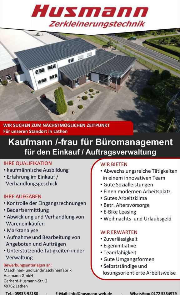 Kaufmann/-frau für Büromanagement