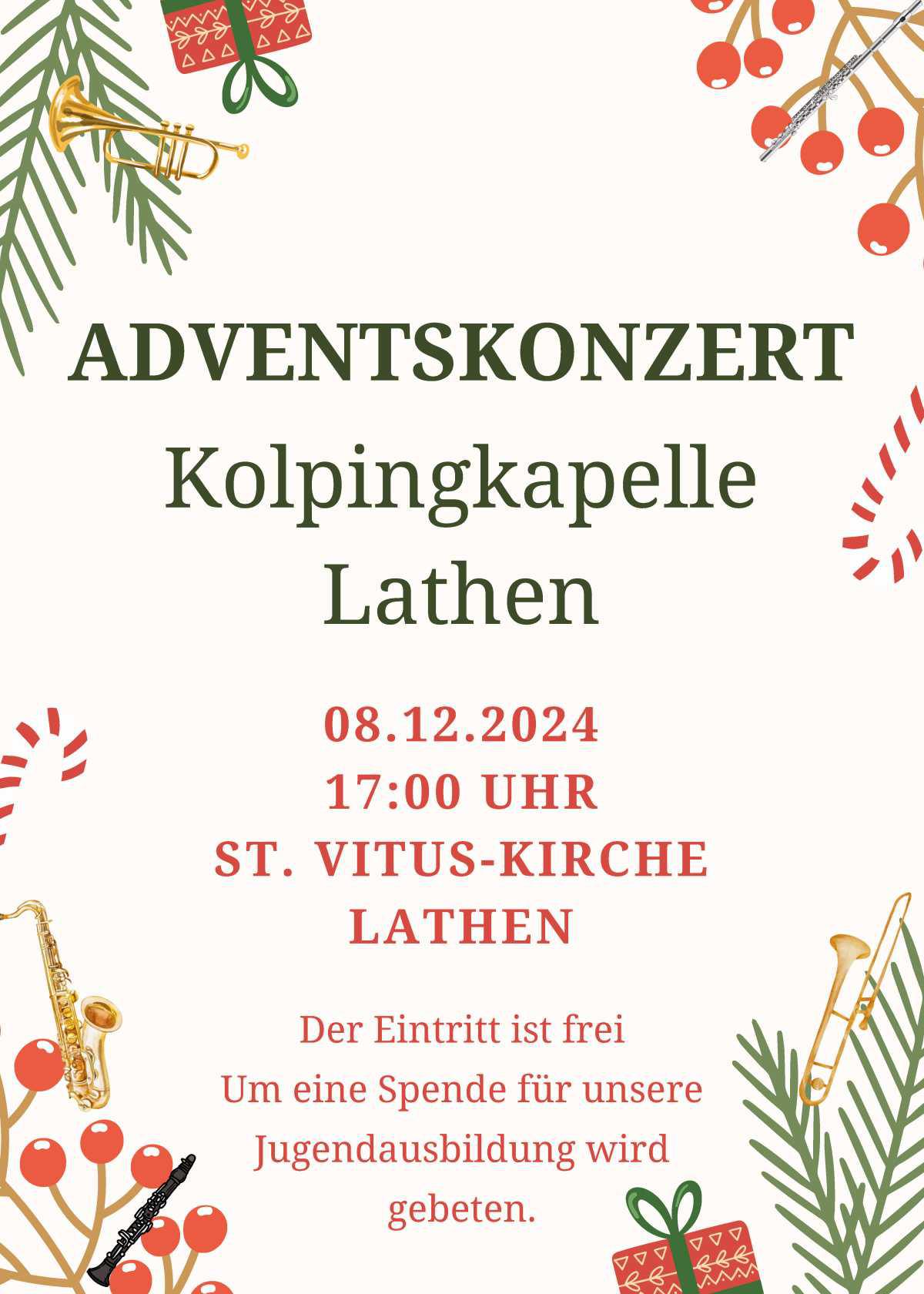 Adventskonzert der Kolpingskapelle Lathen