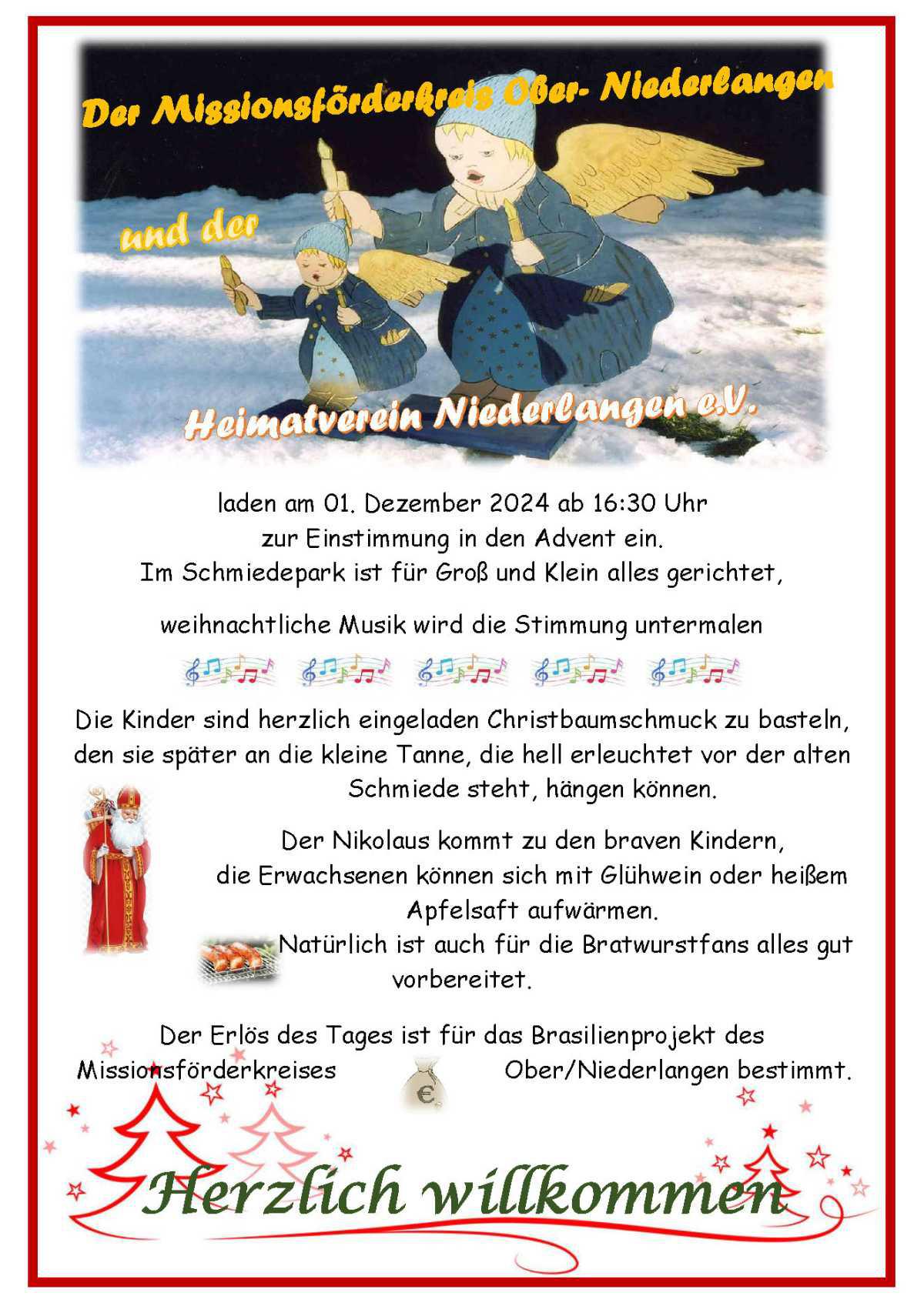 Adventseinstimmung im Schmiedepark in Niederlangen