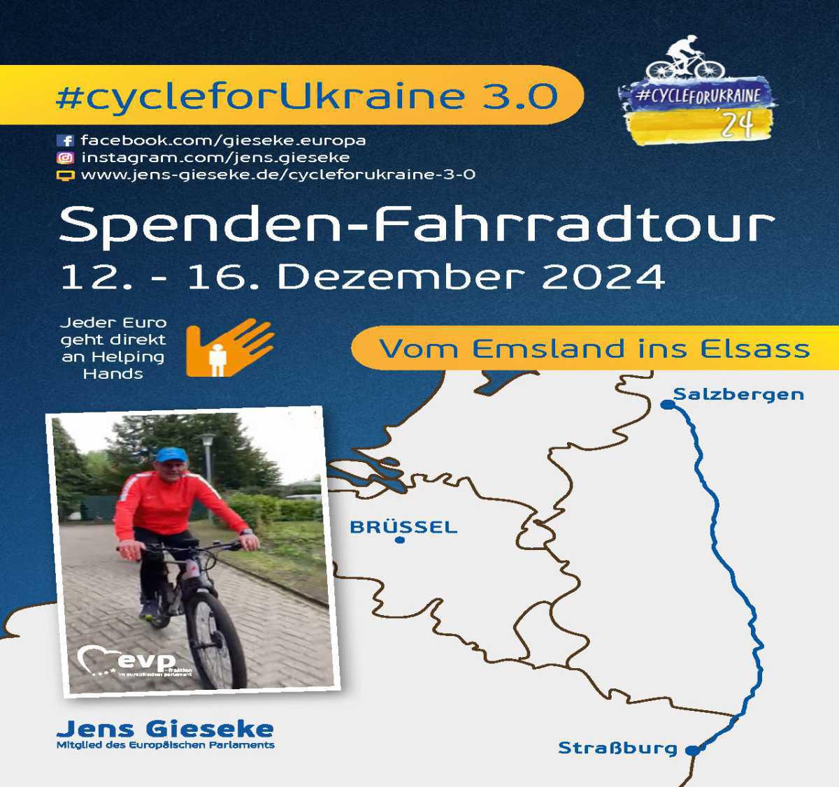 Spenden-Fahrradtour - Jeder € geht direkt an Helping Hands Spenden-Fahrradtour - Jeder € geht direkt an Helping Hands