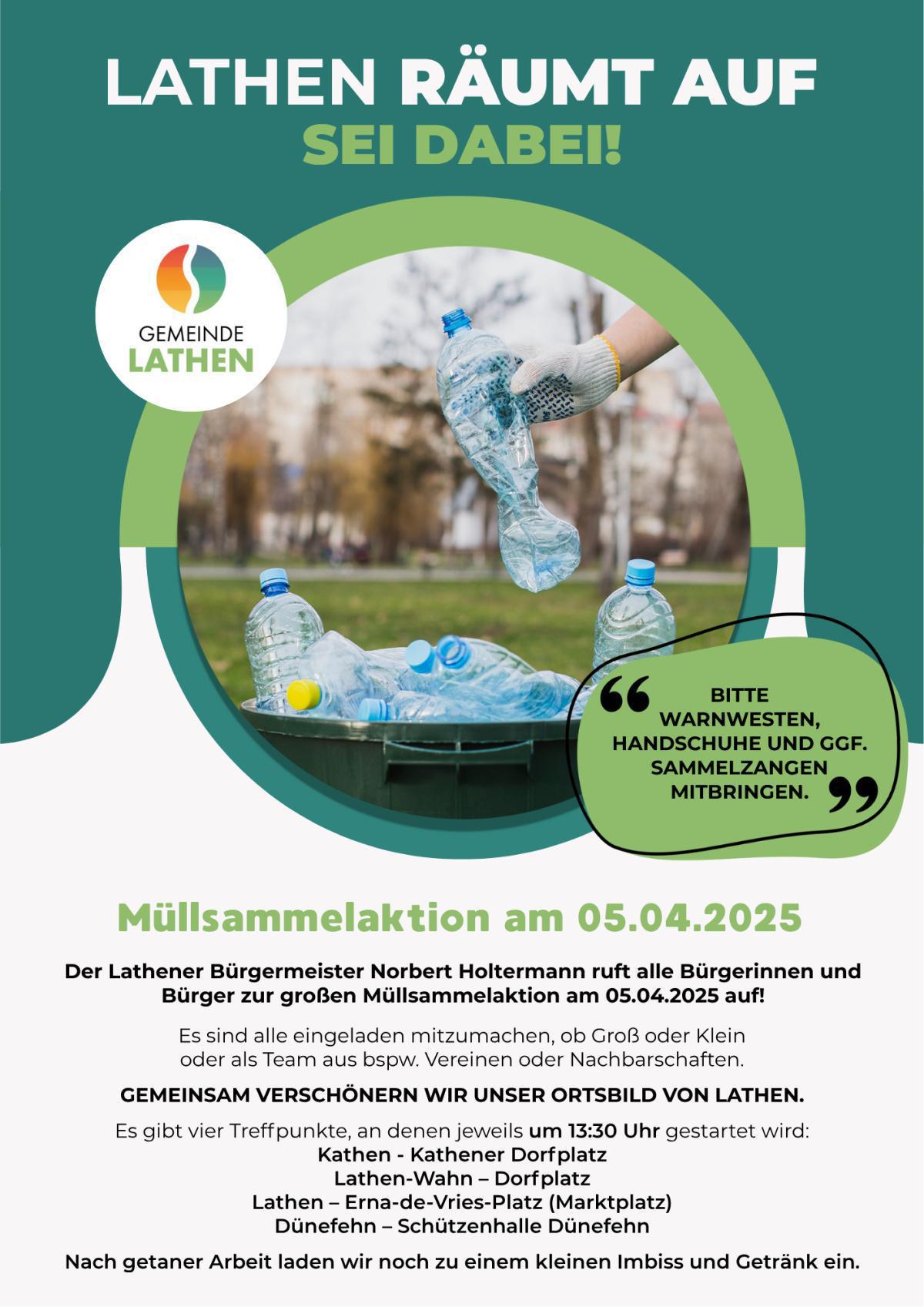 LATHEN räumt auf – Sei dabei! ACHTUNG - NEUER TERMIN LATHEN räumt auf – Sei dabei! ACHTUNG - NEUER TERMIN