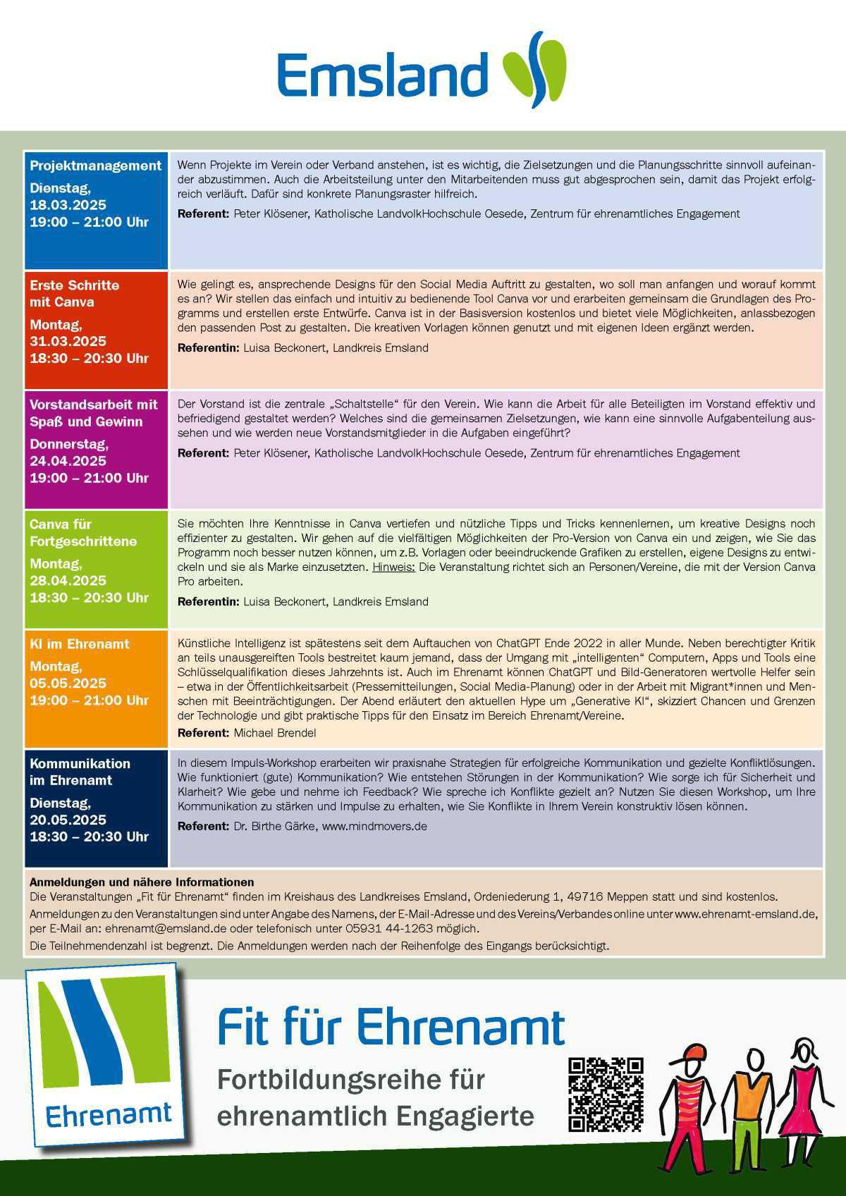 Fortbildungsreihe für ehrenamtlich Engagierte Fortbildungsreihe für ehrenamtlich Engagierte
