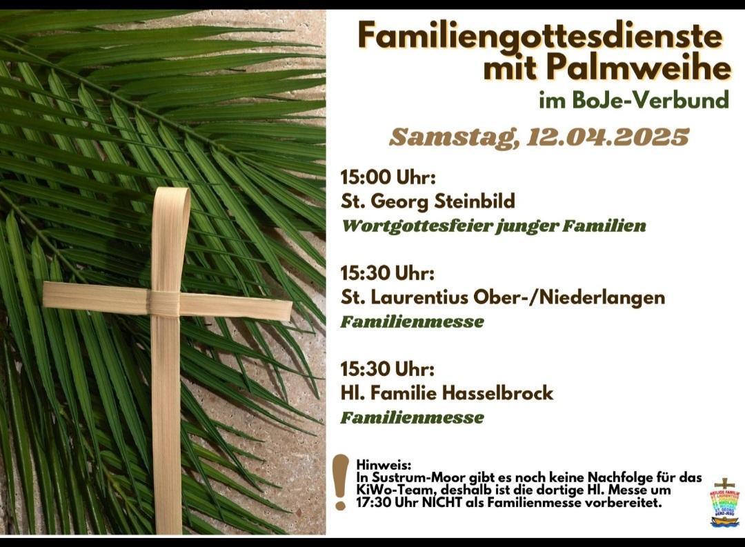 Familiengottesdienste mit Palmweihe