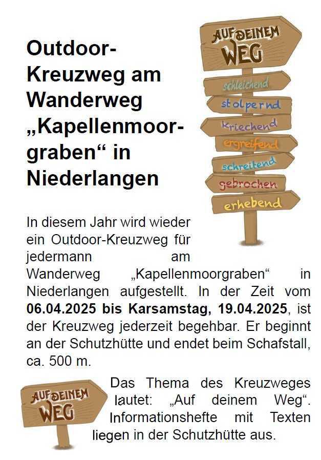 Kreuzweg beten im Kapellenmoorgraben - Heute 19:00 Uhr