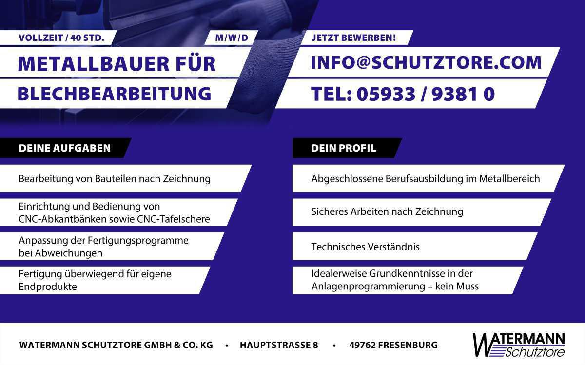 Metallbauer für Blechbearbeitung
