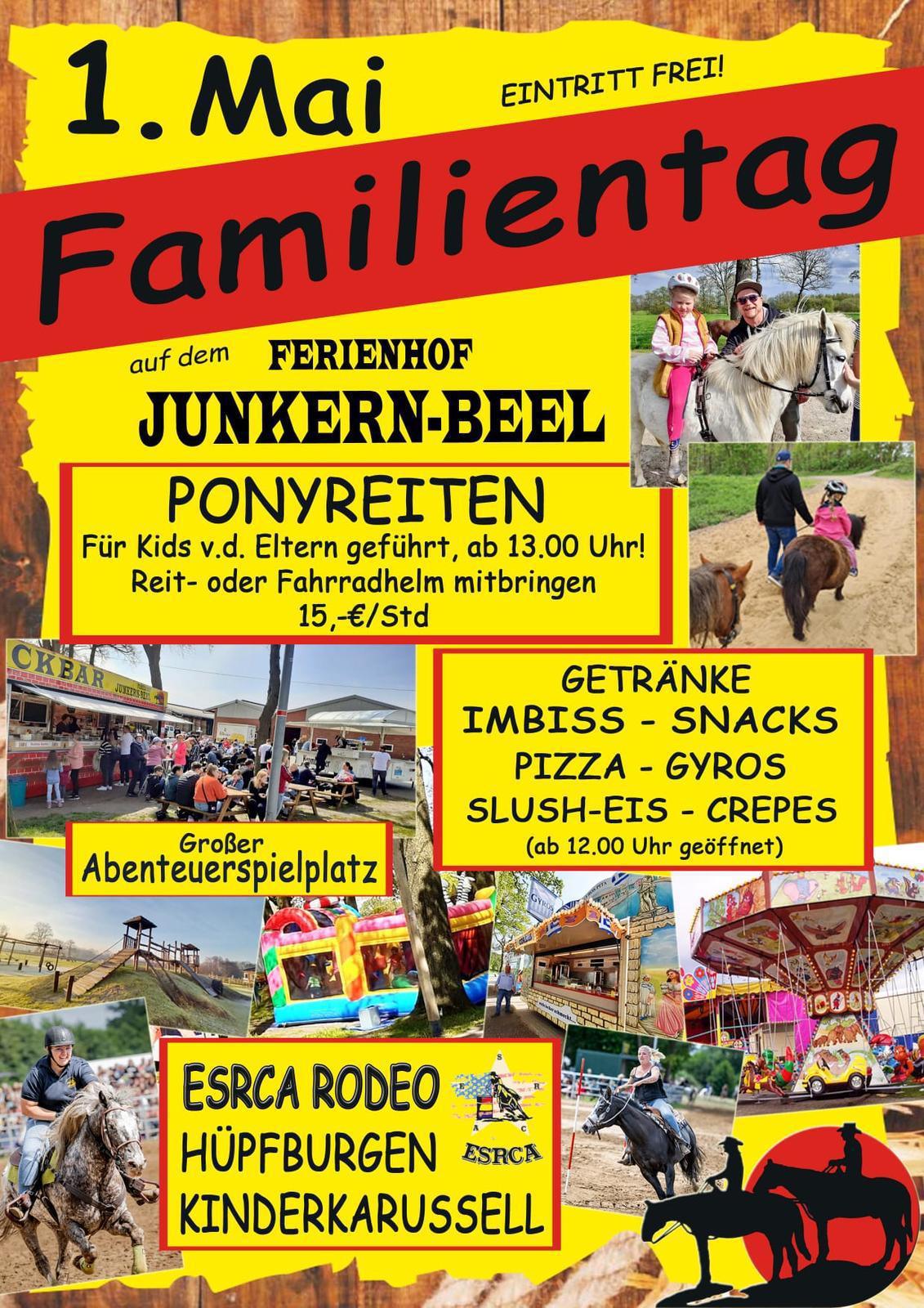 Ferienhof Junkern Beel lädt ein: Familientag am 1. Mai Ferienhof Junkern Beel lädt ein: Familientag am 1. Mai
