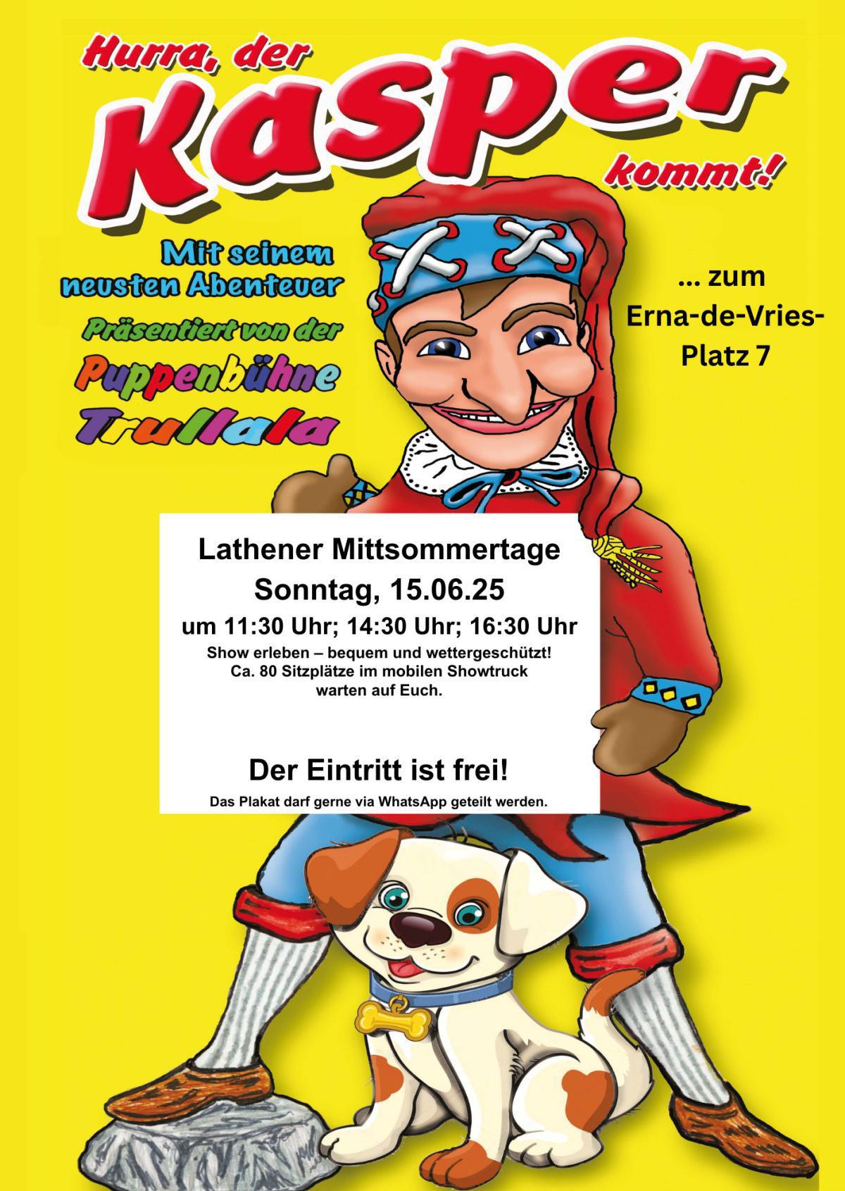 Hurra, der Kasper kommt zu den Mittsommertagen!