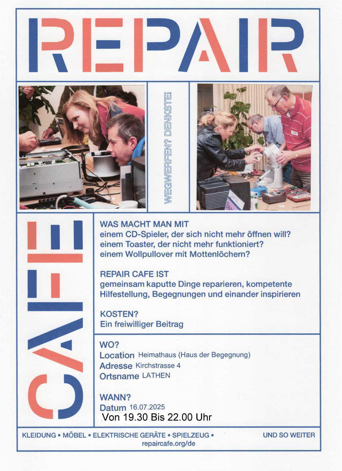 Repair Café in Lathen geplant Repair Café in Lathen geplant