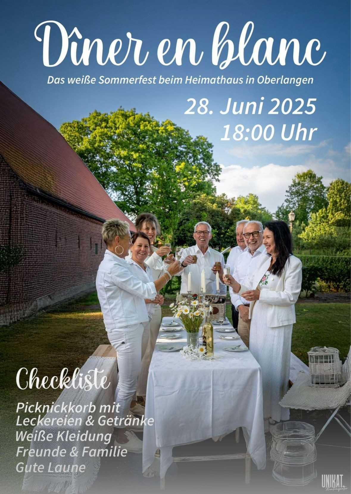 Dinner en blanc - das weiße Sommerfest beim Heimathaus in Oberlangen 
