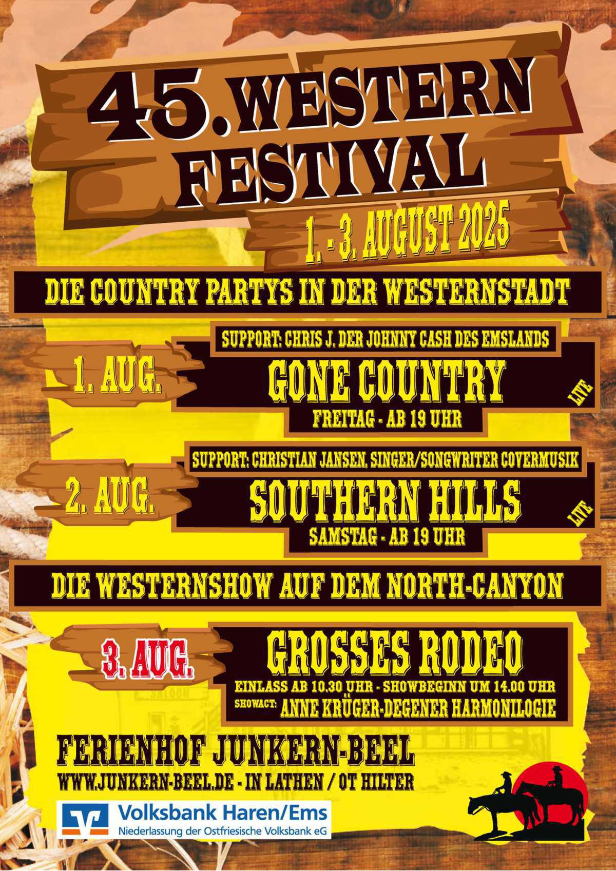 45. Western Festival vom 01.08. bis 03.08.2025 