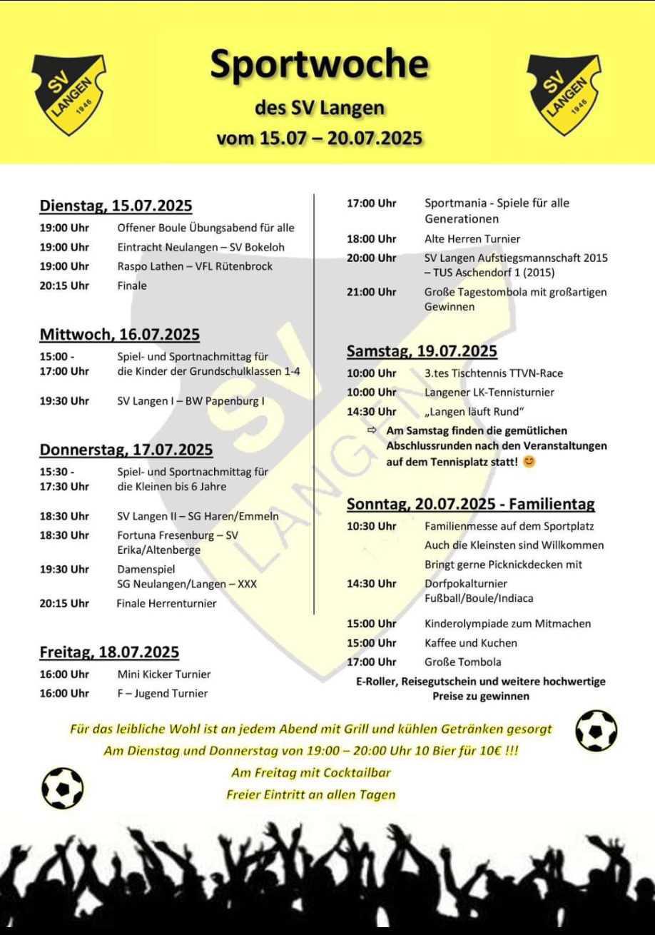 Sportwoche des SV Langen