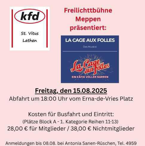 KFD St. Vitus - Fahrt zur Freilichtbühne Meppen am 15.08.2025