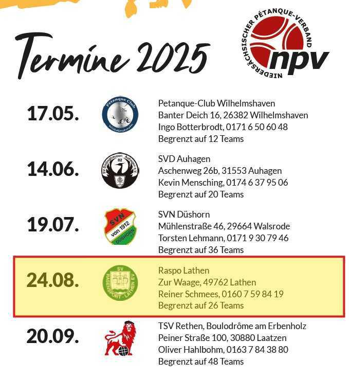 Petit Lion - Boule-Turnier-Serie für Kinder und Jugendliche am 24.08.2025 in Lathen 