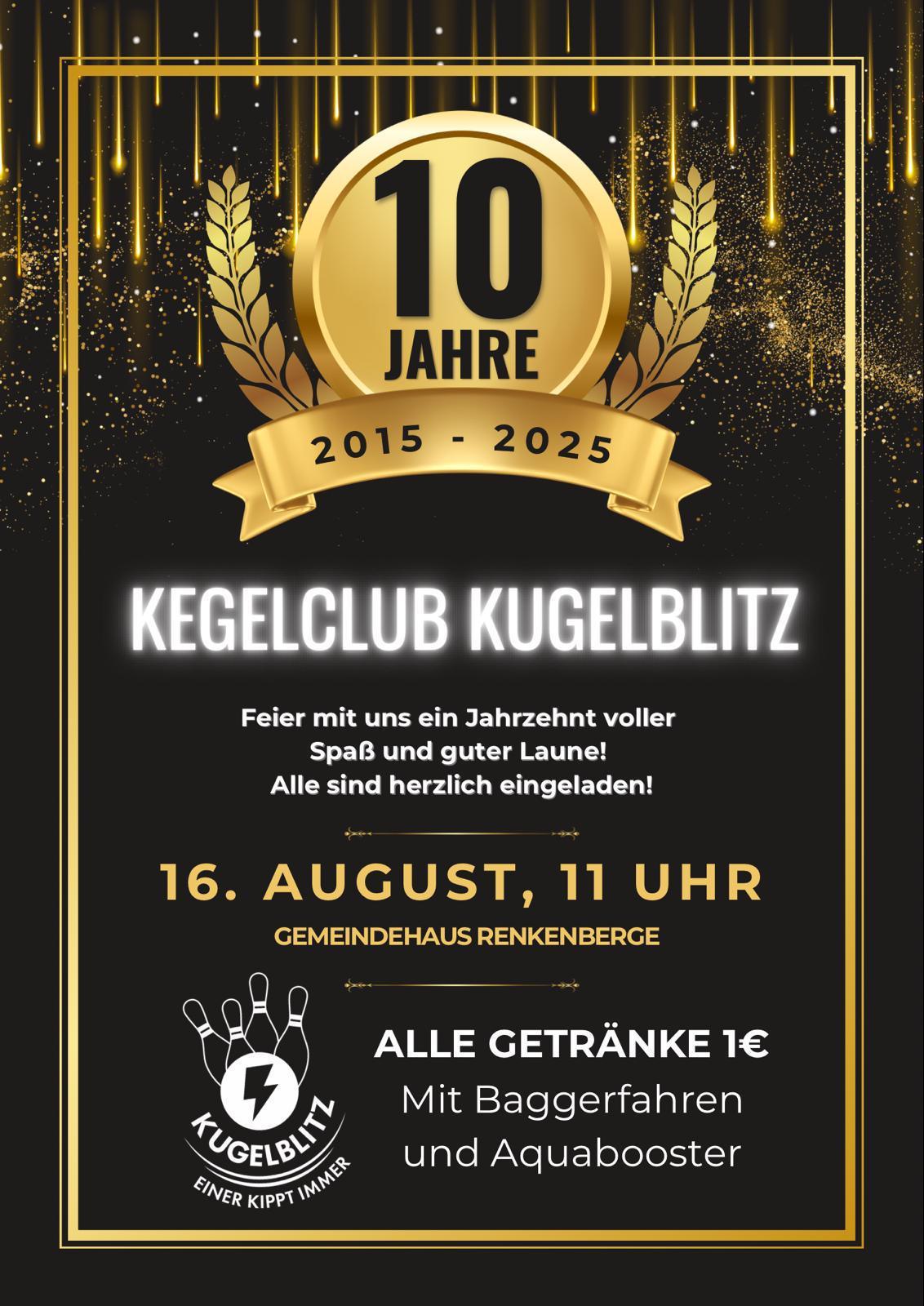 Jubiläum: 10 Jahre Kegelclub Kugelblitz