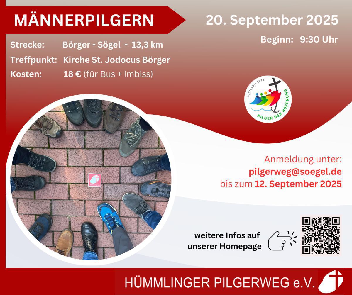 Männerpilgern am 20. September – Gemeinschaft erleben auf dem Hümmlinger Pilgerweg Männerpilgern am 20. September – Gemeinschaft erleben auf dem Hümmlinger Pilgerweg