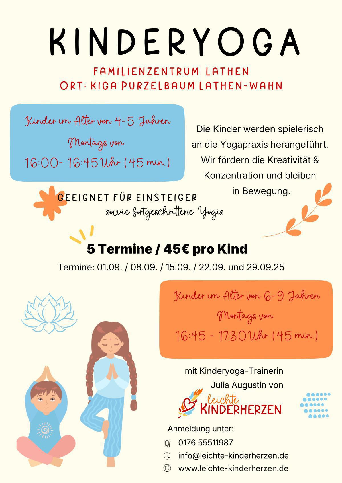 Kinderyoga im Kindergarten Purzelbaum