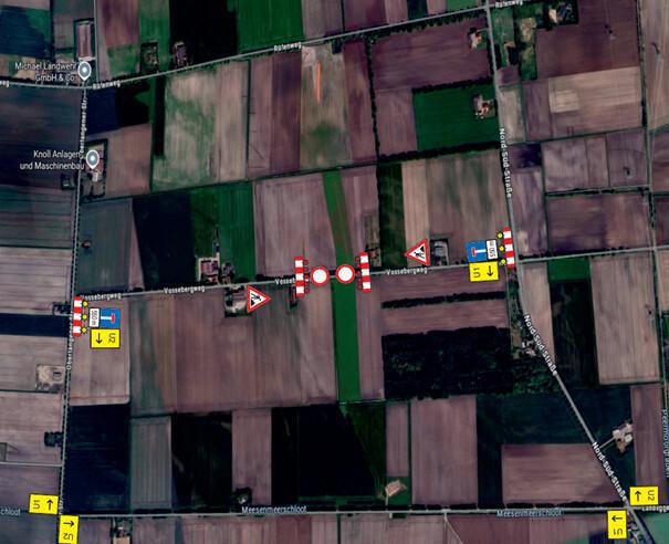 Straßensperrung Vossebergweg, Oberlangen