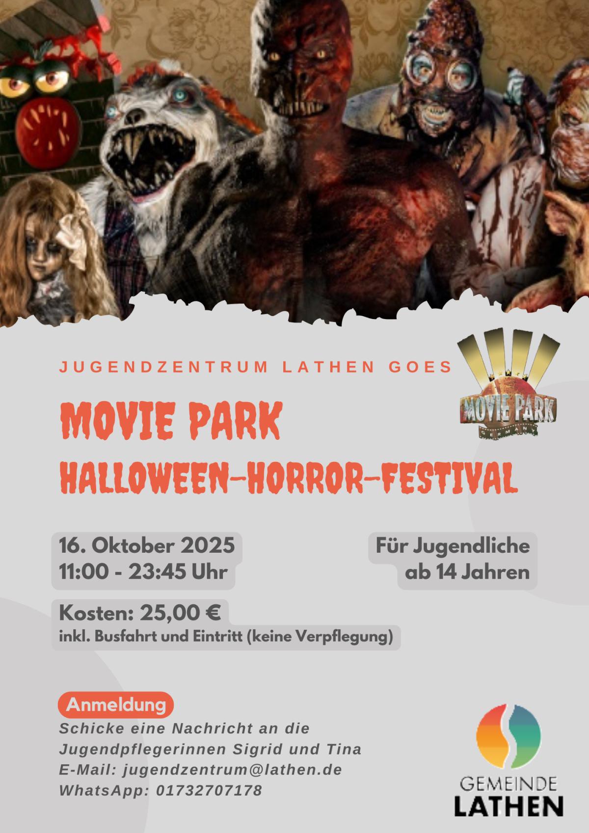 Jugendzentrum Lathen goes - Moviepark - Halloween-Horror-Festival