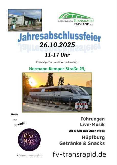 Jahresabschlussfeier des Fördervereins Transrapid 