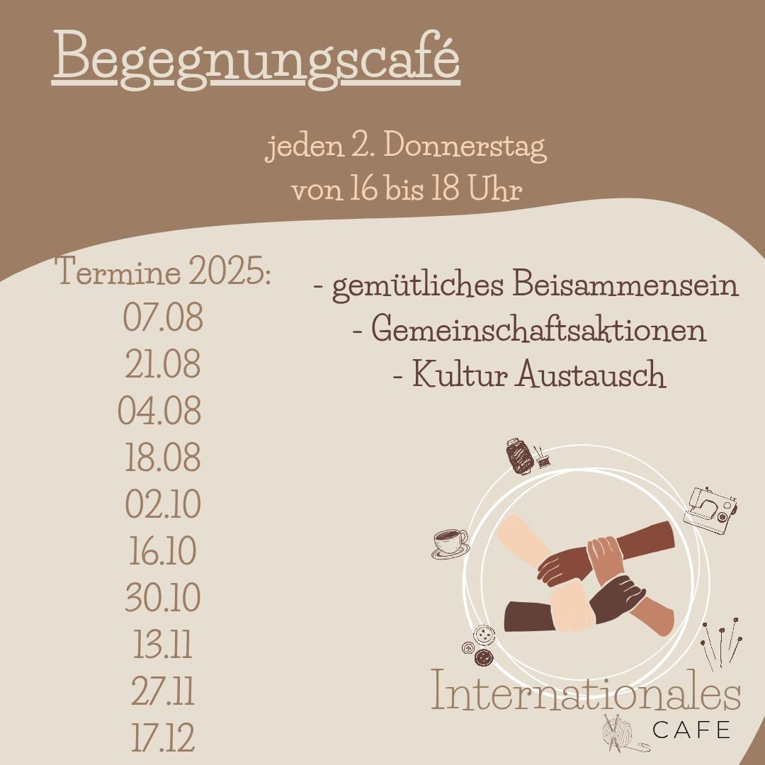 Internationales Begegnungscafé – wir treffen uns am 16.10.25 Internationales Begegnungscafé – wir treffen uns am 16.10.25