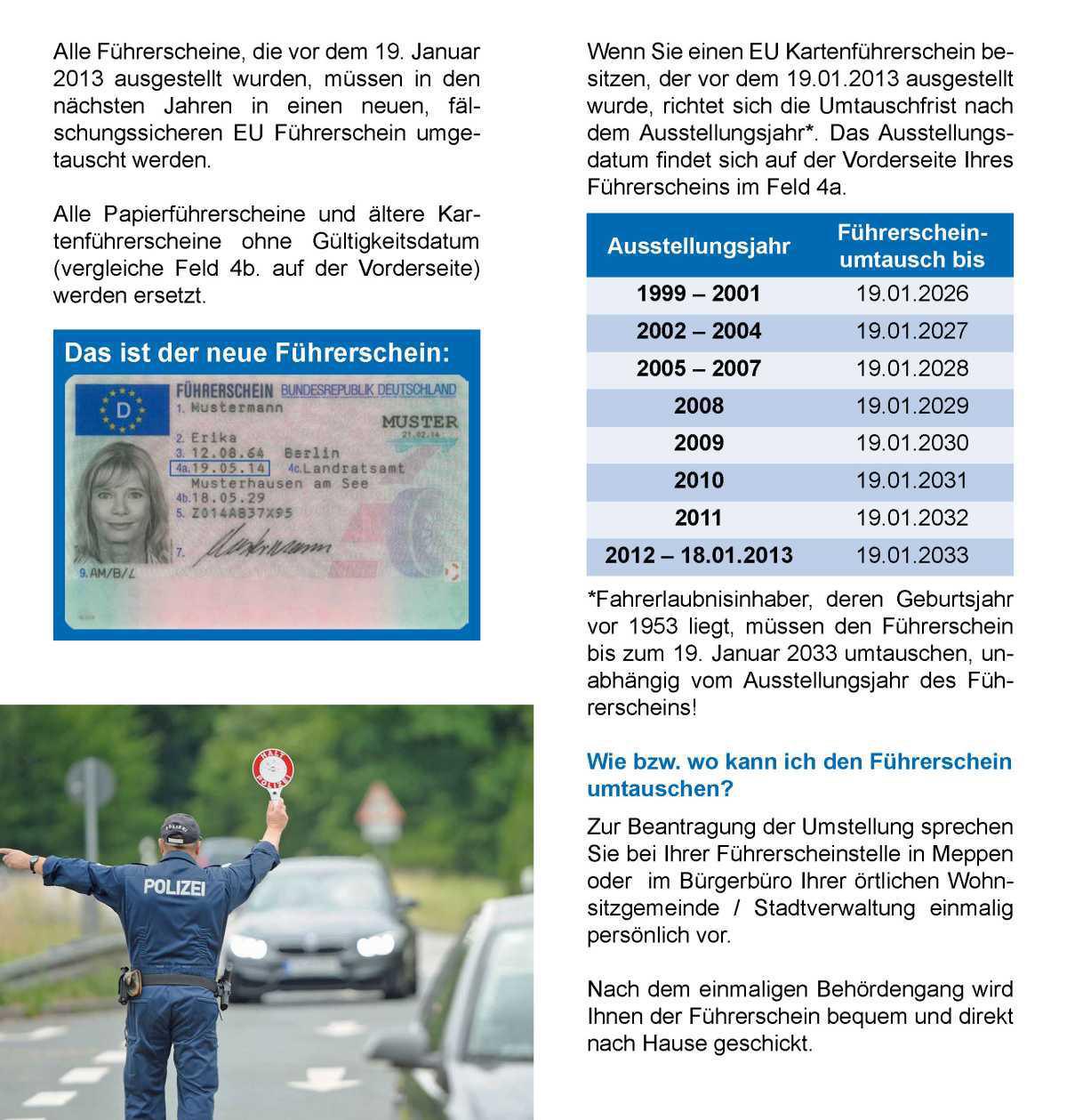 ACHTUNG-Fristtermin: Umtausch alter Kartenführerscheine