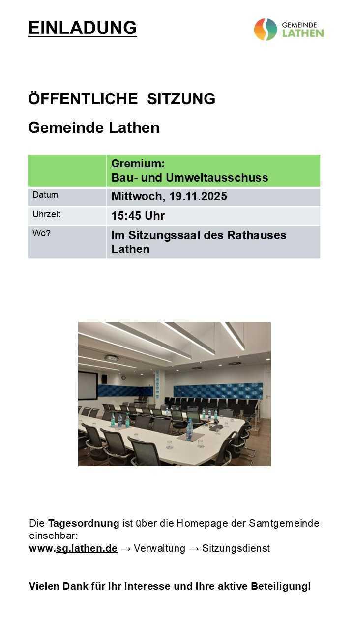 Öffentliche Sitzung - Gemeinde Lathen Öffentliche Sitzung - Gemeinde Lathen