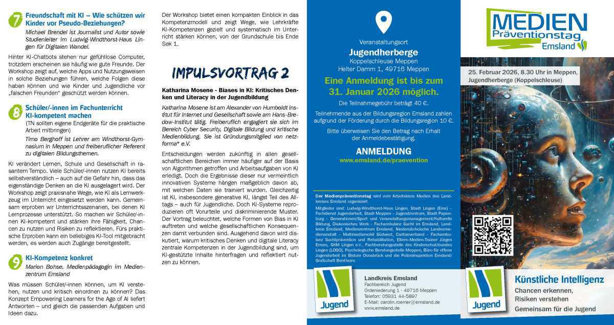 Medienpräventionstag zum Thema KI - Chancen erkennen, Risiken verstehen 