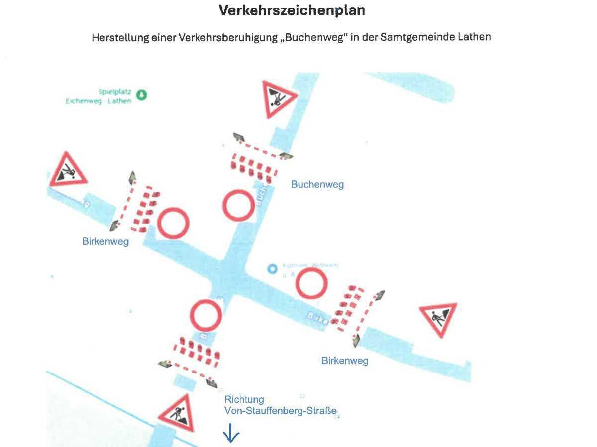 Straßensperrung in der Gemeinde Lathen
