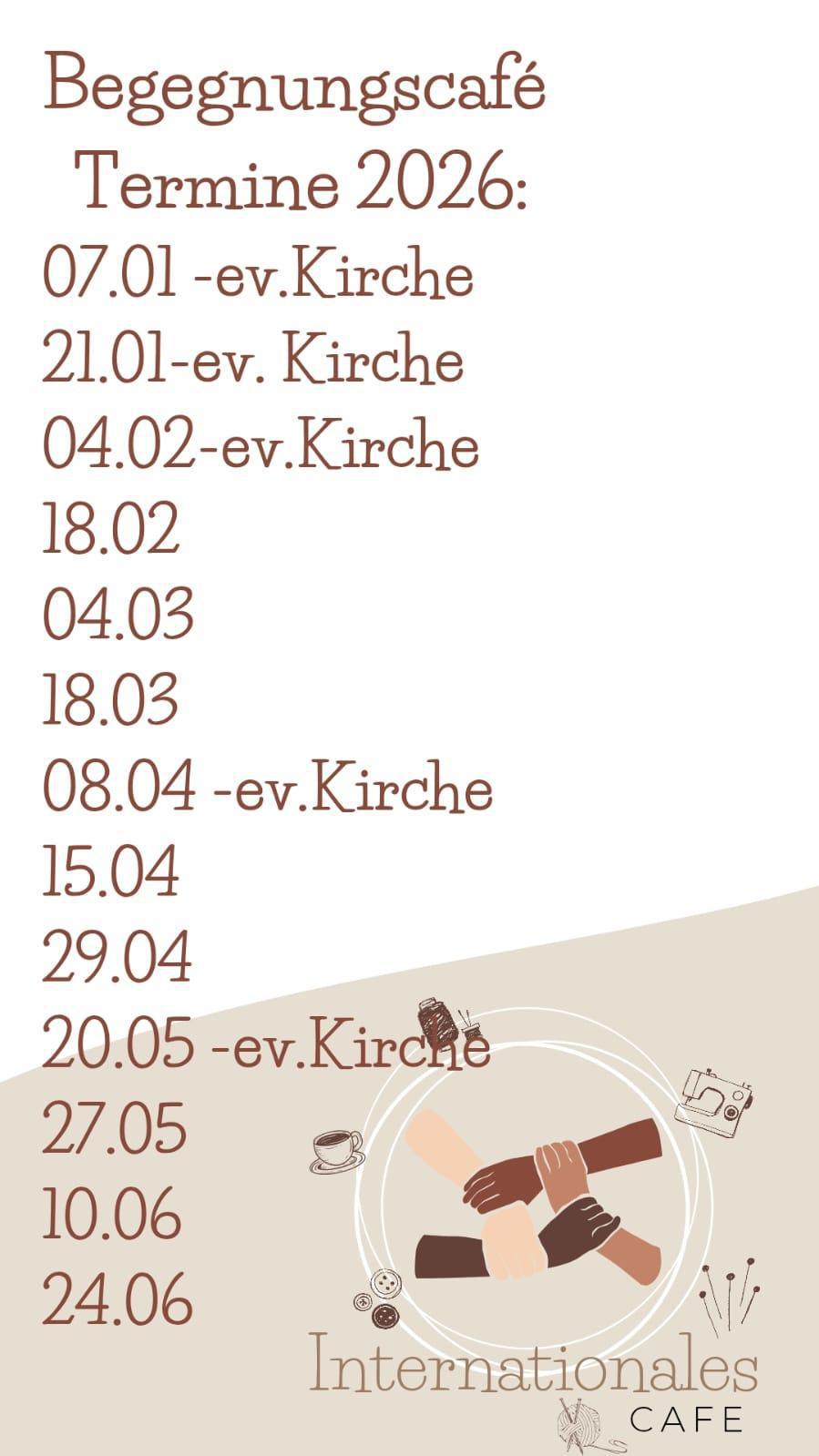Begegnungscafé - neue Termine für 2026 sind da
