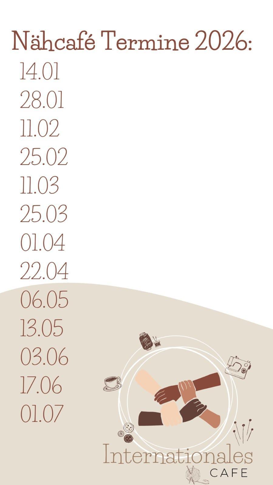 Nähcafé - neue Termine für 2026 sind da 