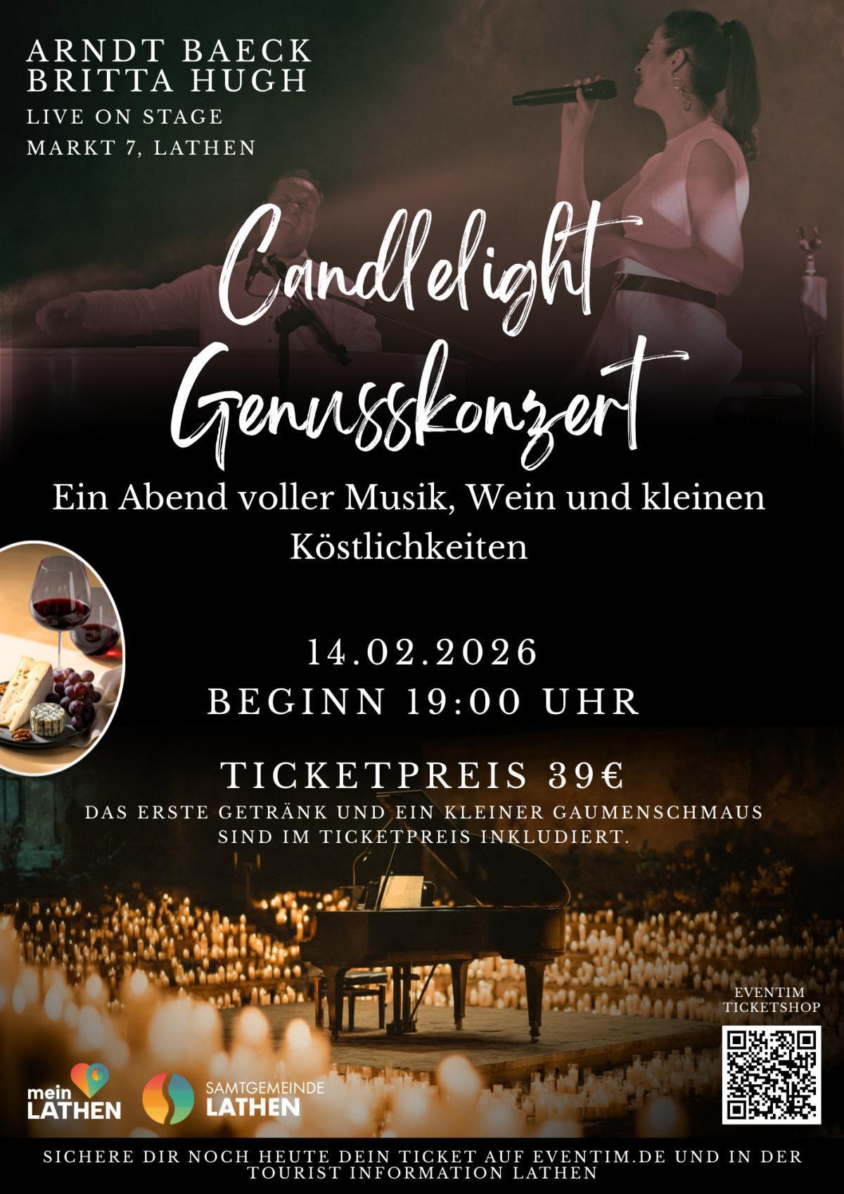 Candlelight Genusskonzert - Ein Abend voller Musik, Wein und kleinen Köstlichkeiten