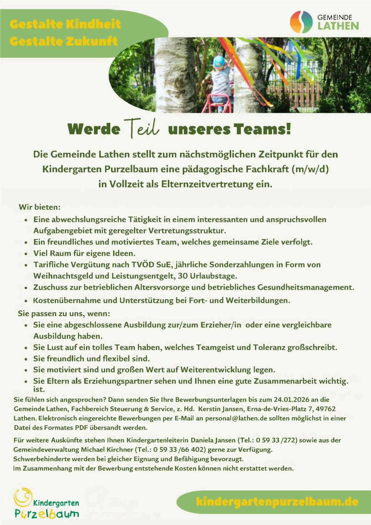 Gestalte Kinderträume mit: Pädagogische Fachkraft (m/w/d) gesucht