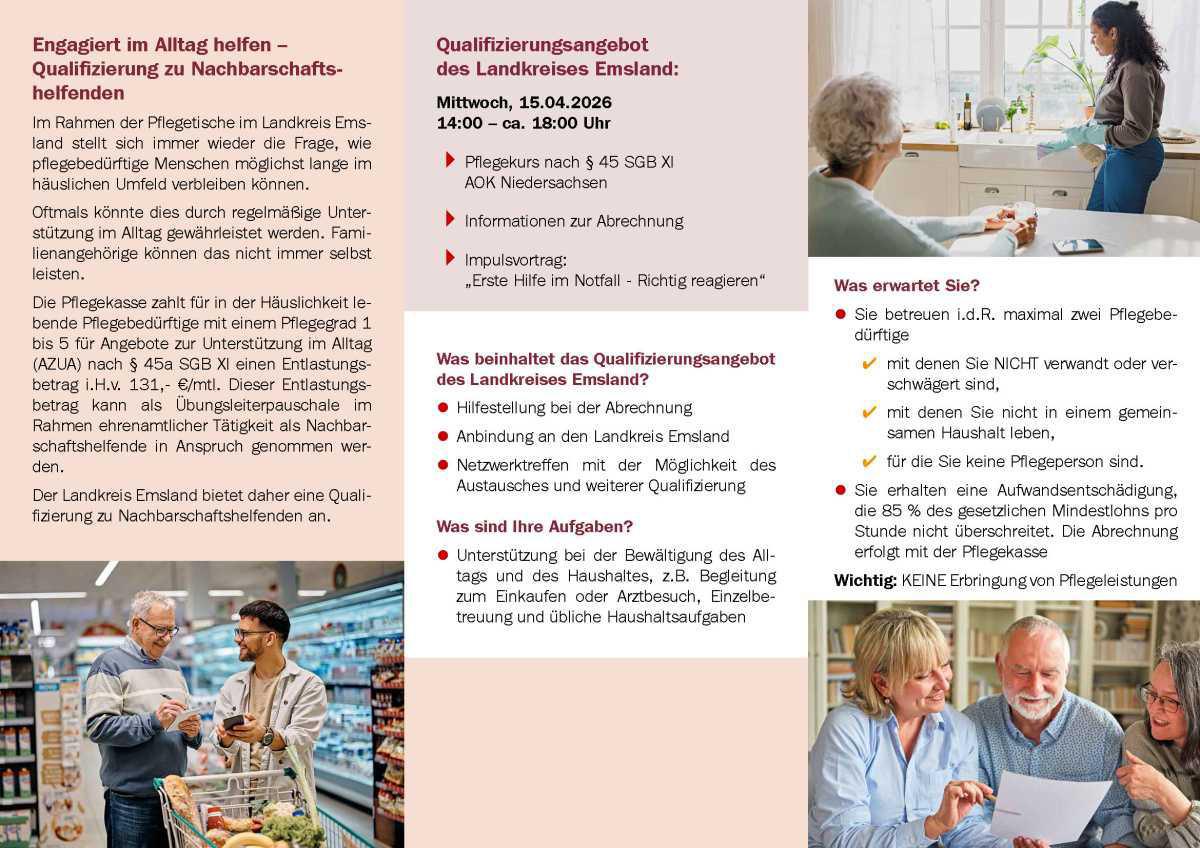 Engagiert im Alltag helfen - Qualifizierung zu Nachbarschaftshelfenden!