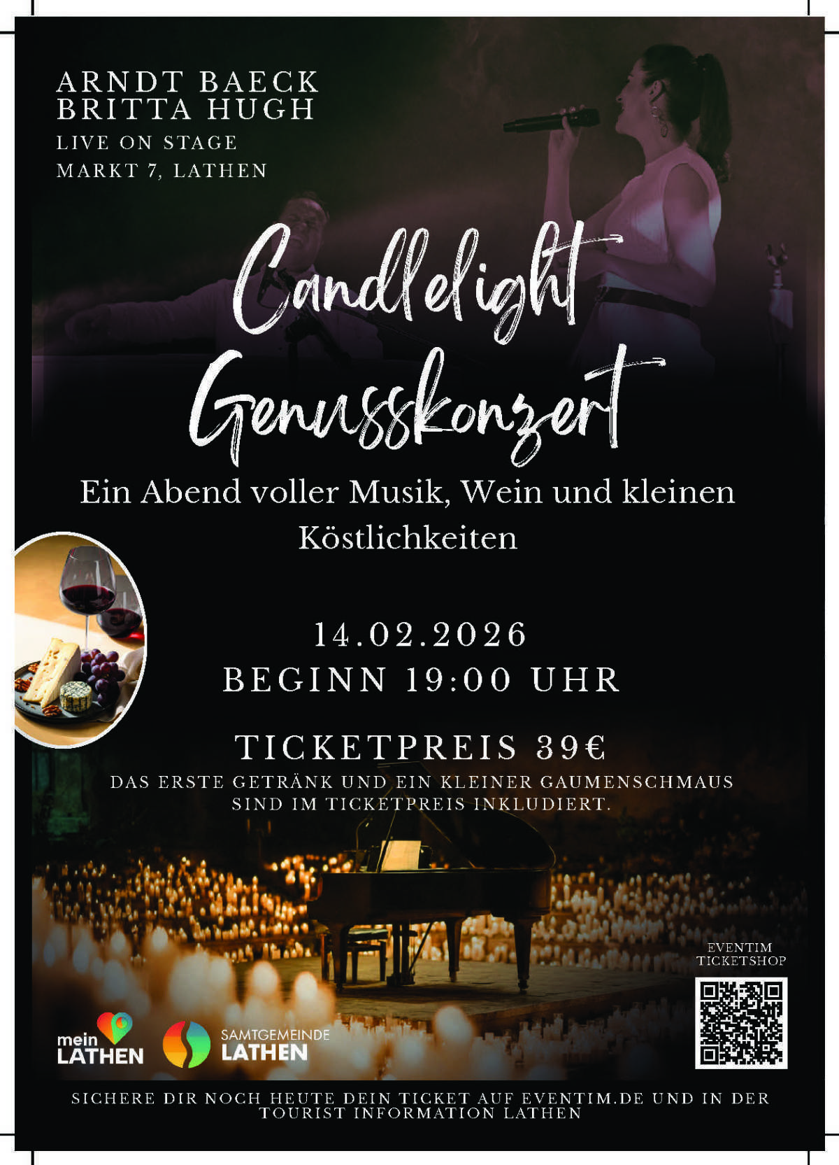 Candlelight Genusskonzert - Ein Abend voller Musik, Wein und kleinen Köstlichkeiten