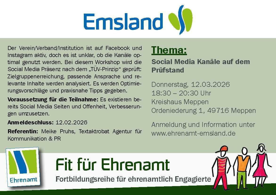 Gutes Ehrenamt braucht gute Vorbereitung - Social Media Kanäle auf dem Prüfstand