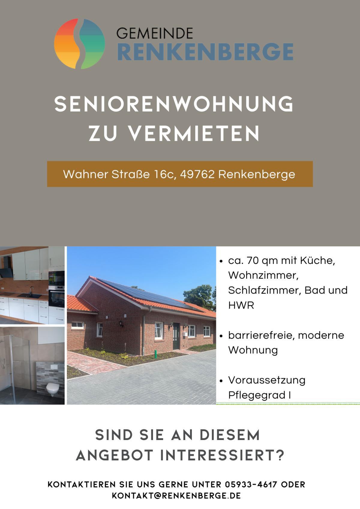 Gemeinde Renkenberge - Seniorenwohnung zu vermieten Gemeinde Renkenberge - Seniorenwohnung zu vermieten