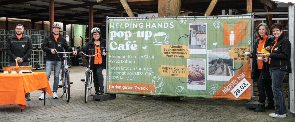 Helping Hands startet am 29.03.2026 mit "Pop-up-Café" für Radfahrer, Spaziergänger und alle Interessierten Helping Hands startet am 29.03.2026 mit "Pop-up-Café" für Radfahrer, Spaziergänger und alle Interessierten