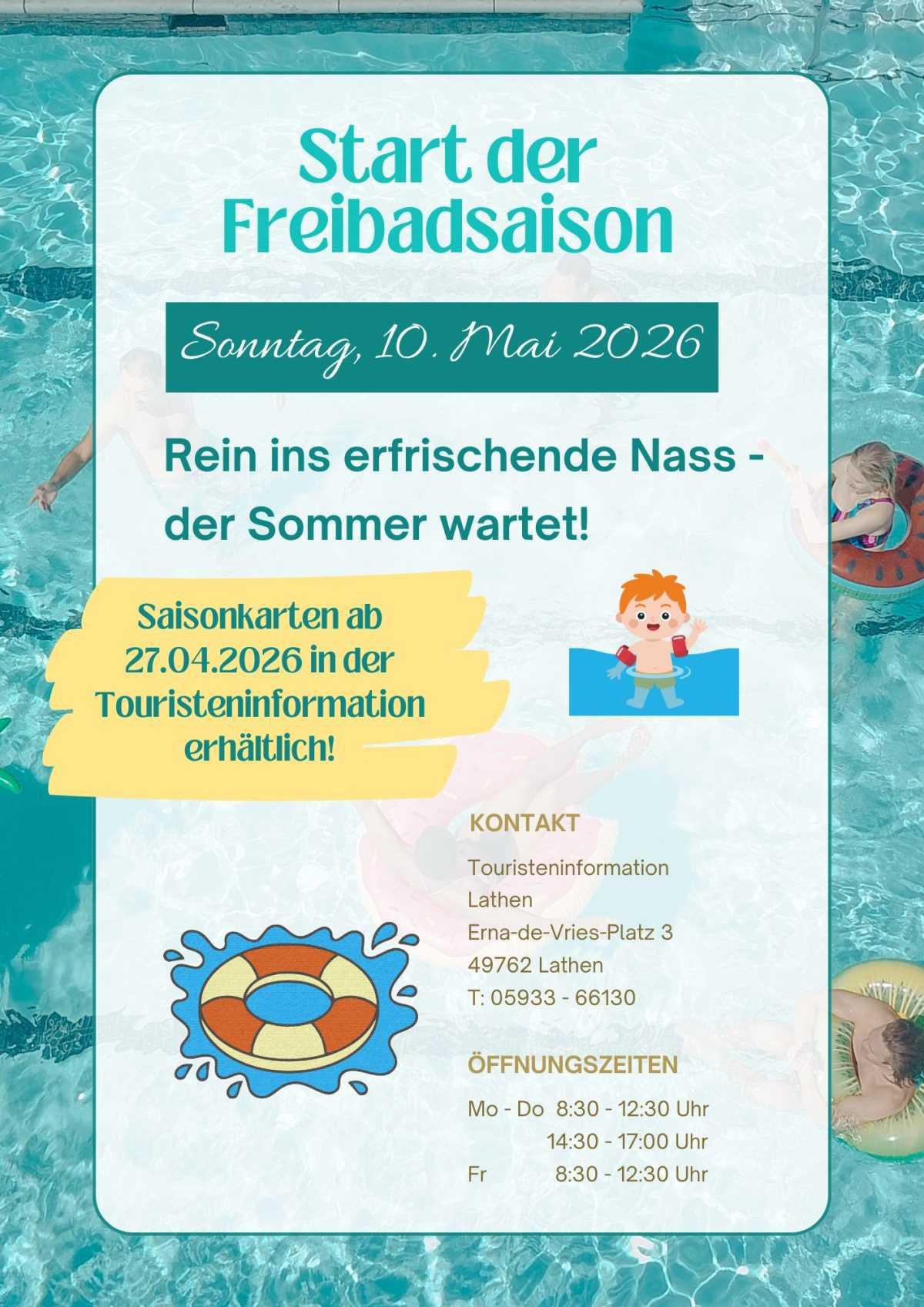 Saisonkartenvorverkauf für das Freibad Lathen Saisonkartenvorverkauf für das Freibad Lathen