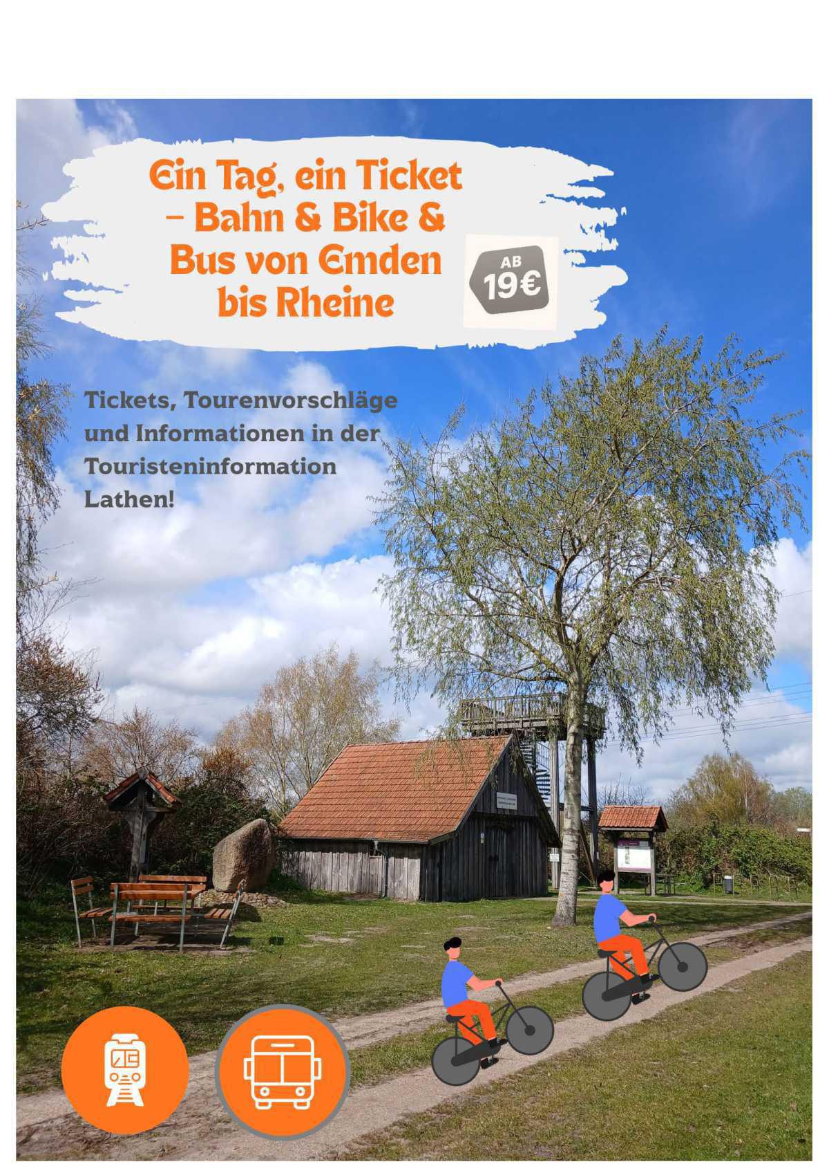 Emsland-Touren-Ticket in der Touristeninformation Lathen erhältlich Emsland-Touren-Ticket in der Touristeninformation Lathen erhältlich