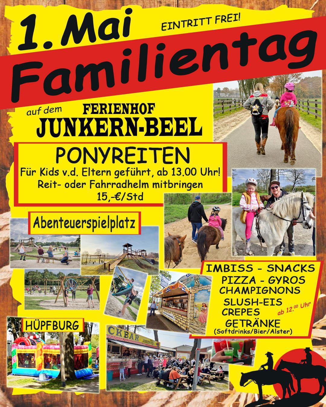 Familientag am 1. Mai auf dem Ferienhof Junkern-Beel Familientag am 1. Mai auf dem Ferienhof Junkern-Beel