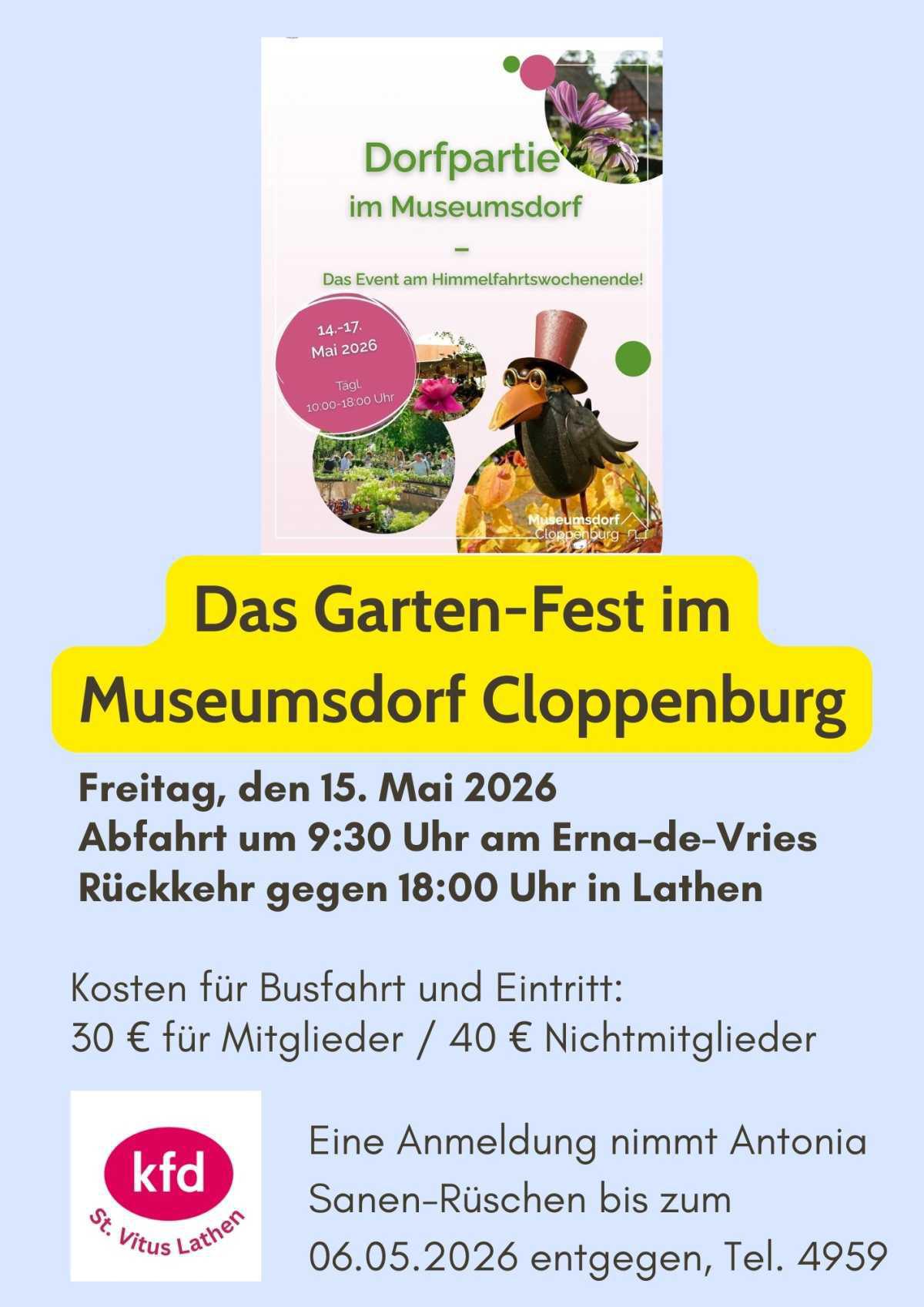 Dorfpartie im Museumsdorf Cloppenburg - Busfahrt mit der kfd St. Vitus Lathen Dorfpartie im Museumsdorf Cloppenburg - Busfahrt mit der kfd St. Vitus Lathen