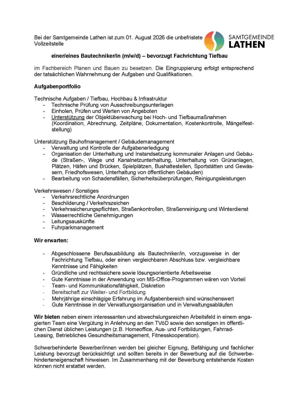 Bautechniker/in (m/w/d) - bevorzugt Fachrichtung Tiefbau gesucht!